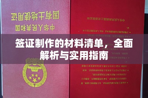 彰武签证制作的材料清单，全面解析与实用指南